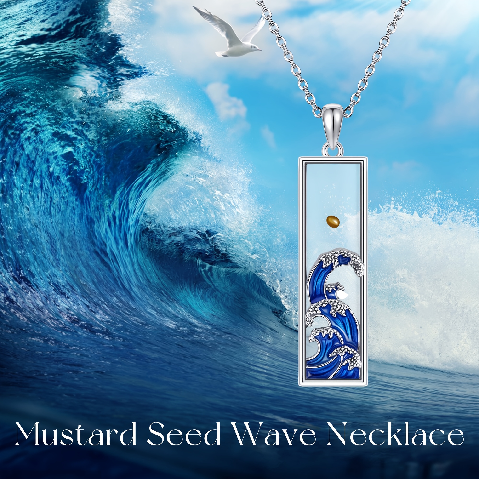 Elegant Wave Bar Pendant Necklace in 925 Sterling Silver